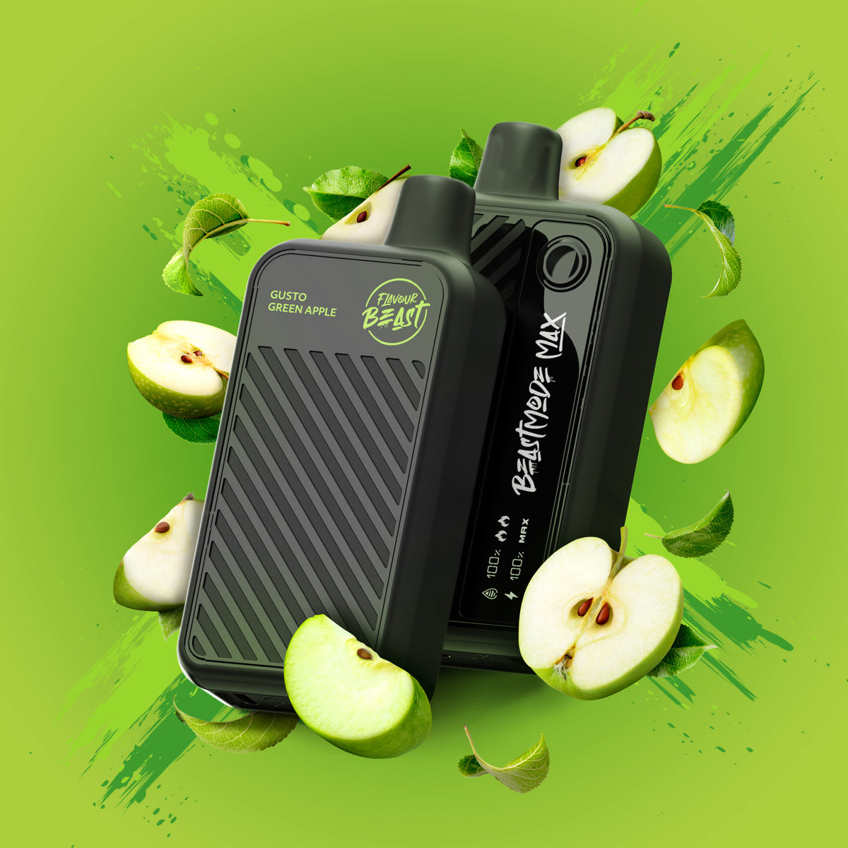 Gusto Green Apple Vape - Flavour Beast Beast Mode Max 18K Disposable