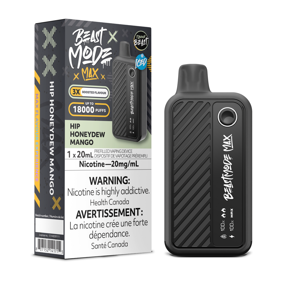 Hip Honeydew Mango Vape - Flavour Beast Beast Mode Max 18K Disposable