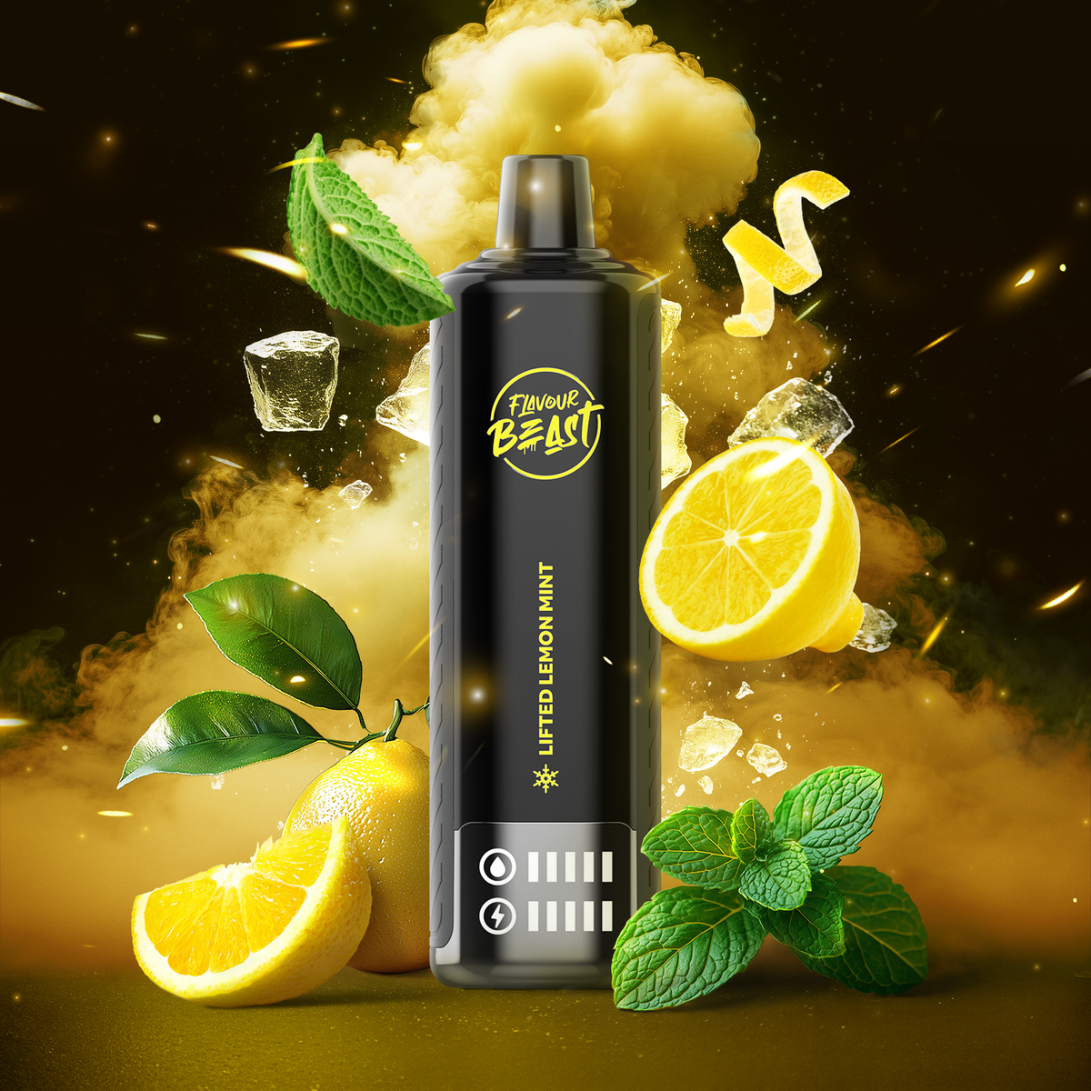 Lifted Lemon Mint Low Ice Vape - Beast Bar 15K Disposable