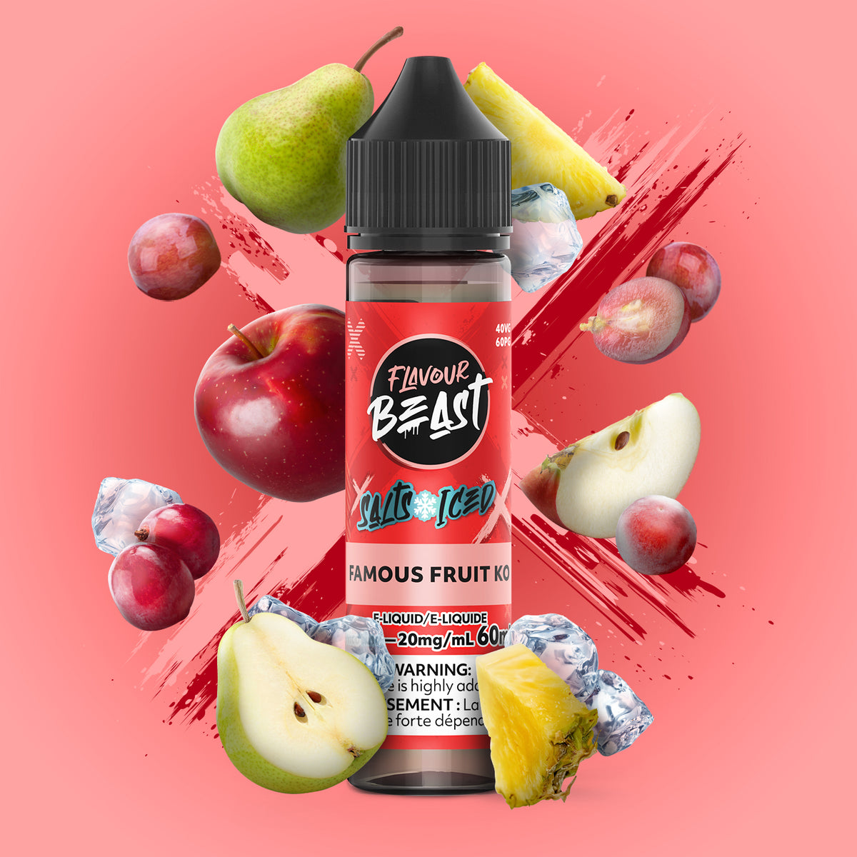 Famous Fruit KO Iced Vape - Flavour Beast E-Liquid - 20mg/mL (60mL)