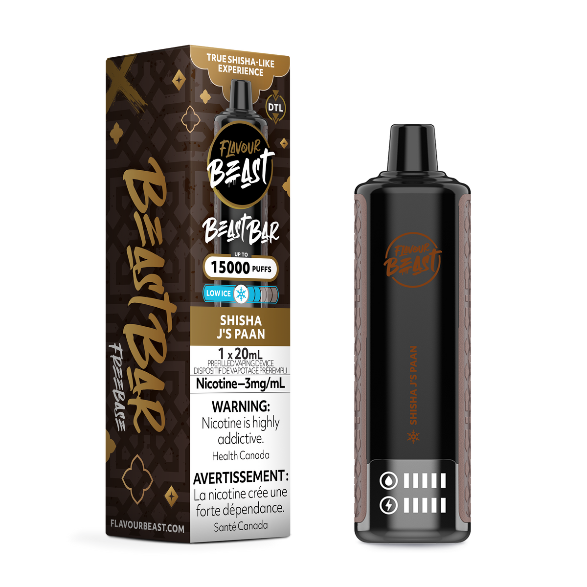 Shisha J Paan Low Ice Vape - Beast Bar 15K Disposable