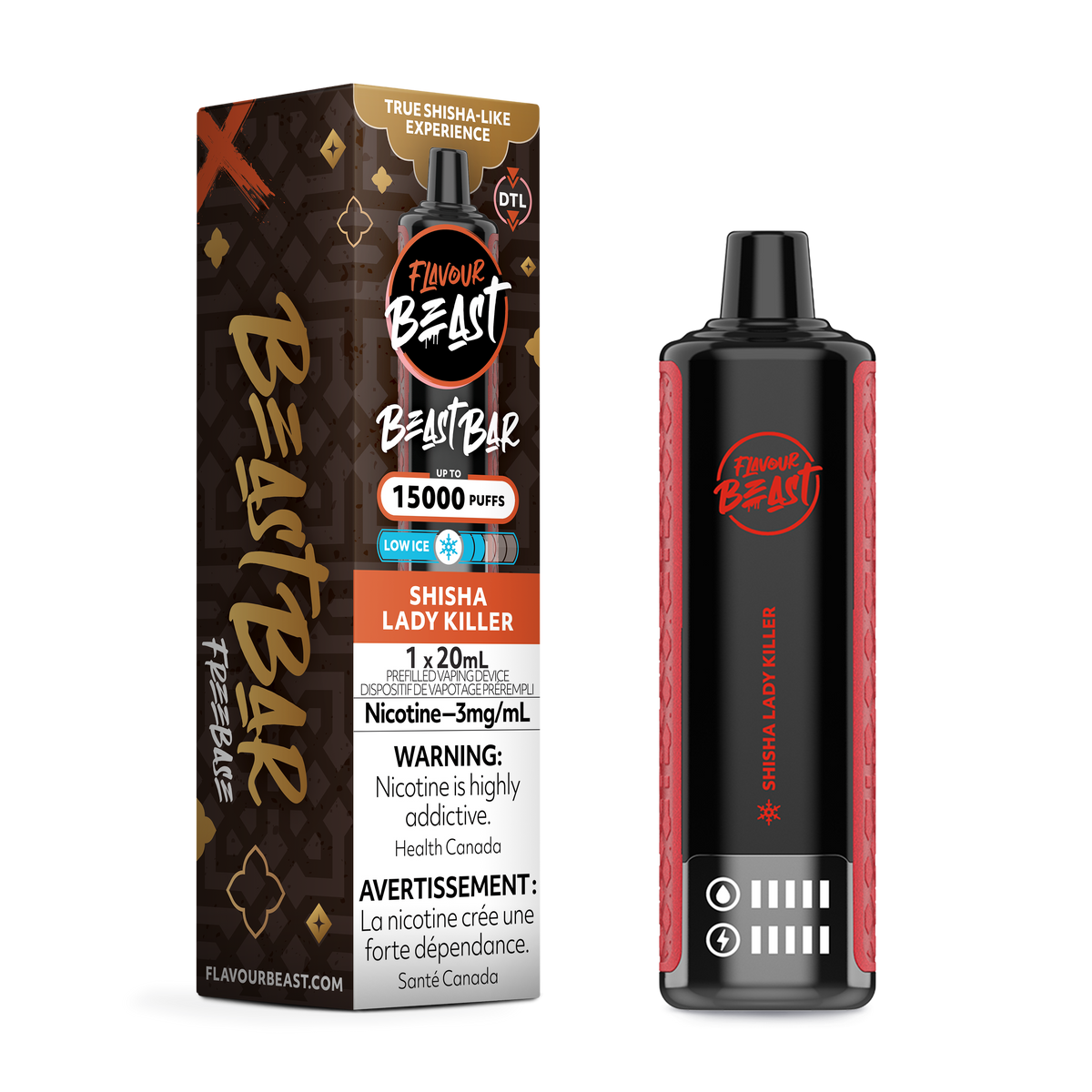 Shisha Lady Killer Low Ice Vape - Beast Bar 15K Disposable