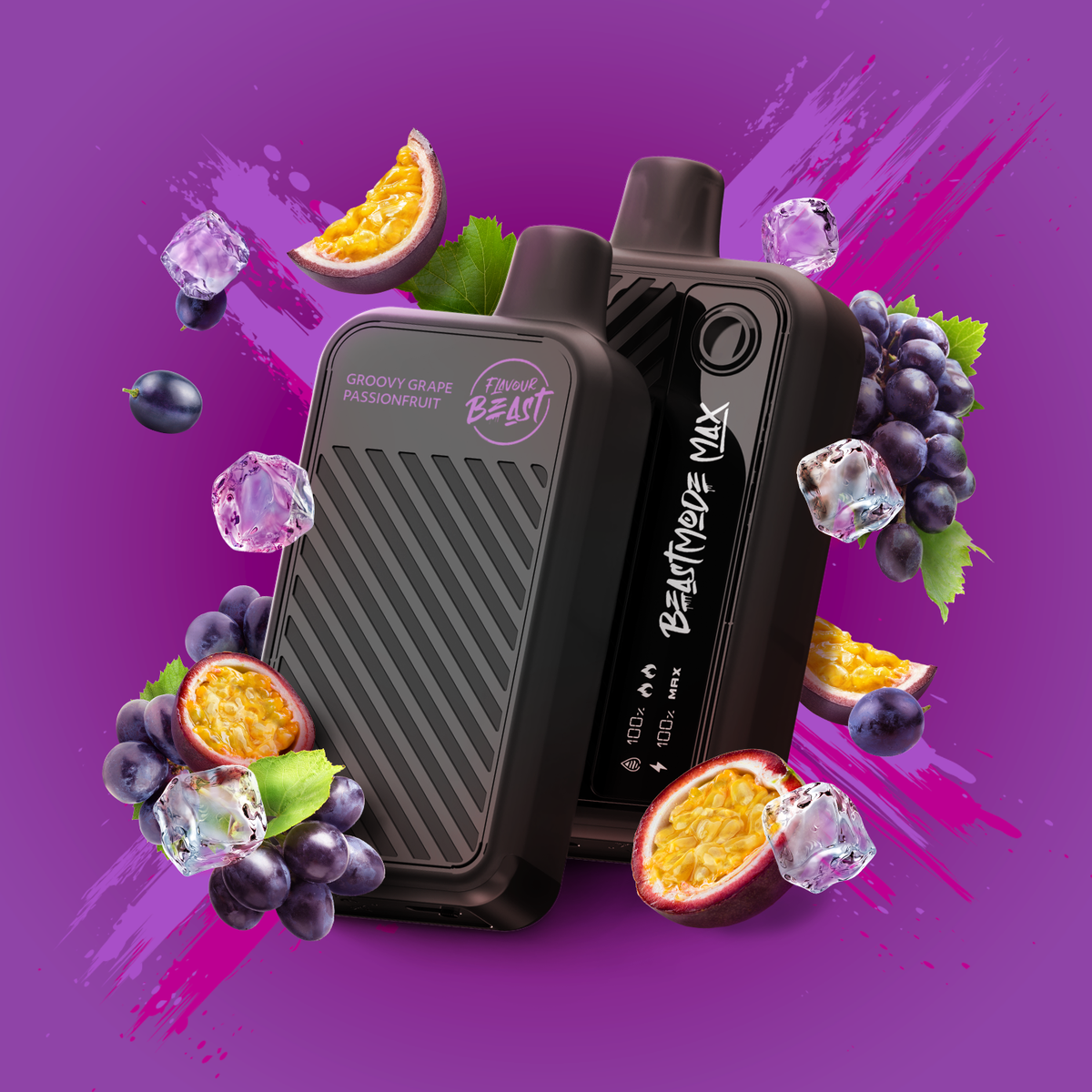 Groovy Grape Passionfruit Vape - Flavour Beast Beast Mode Max 18K Disposable