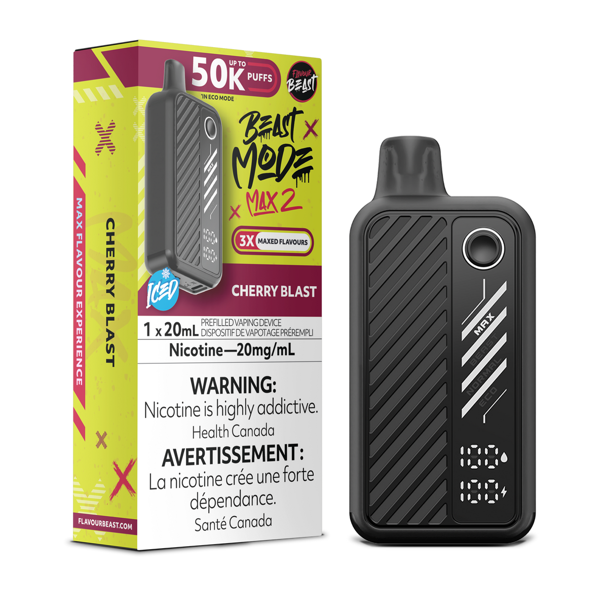Cherry Blast Vape -  Beast Mode Max 2 - 50K Puffs |  Disposable Canada
