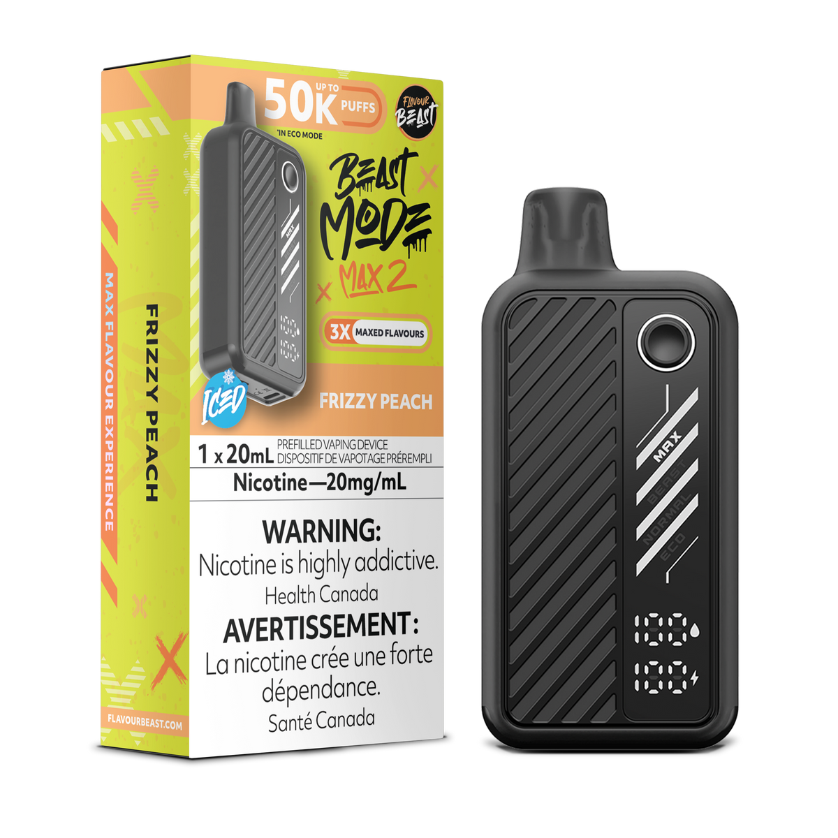 Frizzy Peach Vape - Beast Mode Max 2 - 50K Puffs |  Disposable Canada