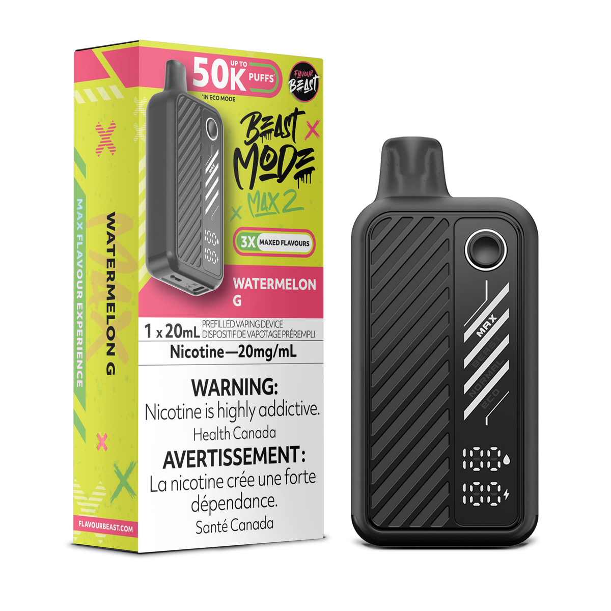 Watermelon G Vape - Beast Mode Max 2  – 50 K Puffs| Disposable Canada