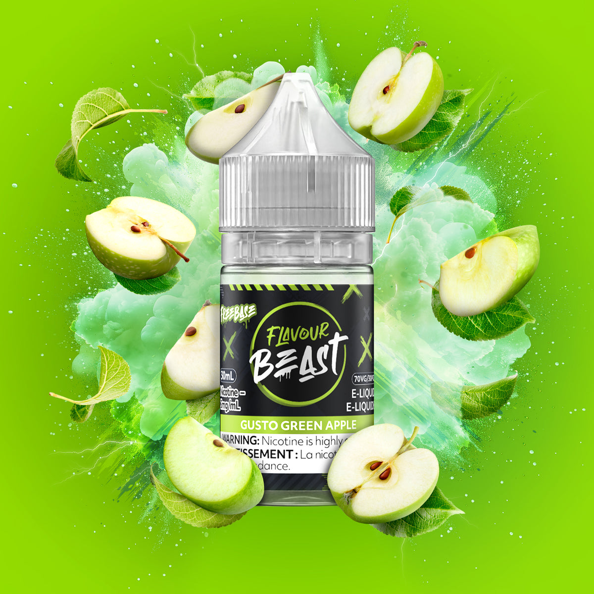 Gusto Green Apple E-Liquid- 30mL Freebase E-Liquid Canada - 3mg/mL (30mL)