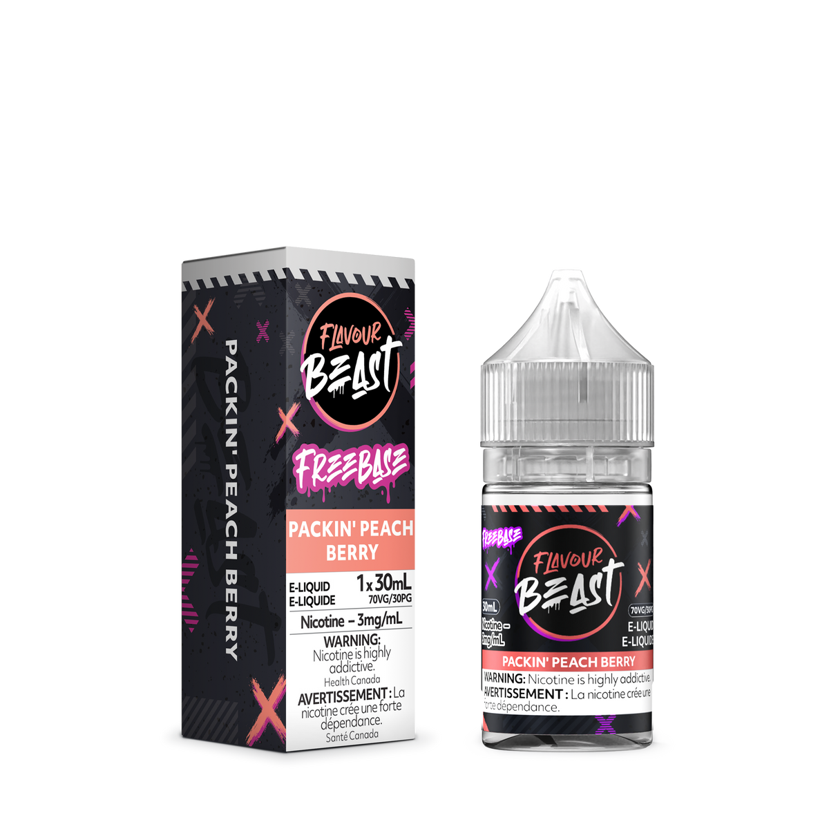 Packin' Peach Berry E-Liquid - 30mL Freebase E-Liquid Canada