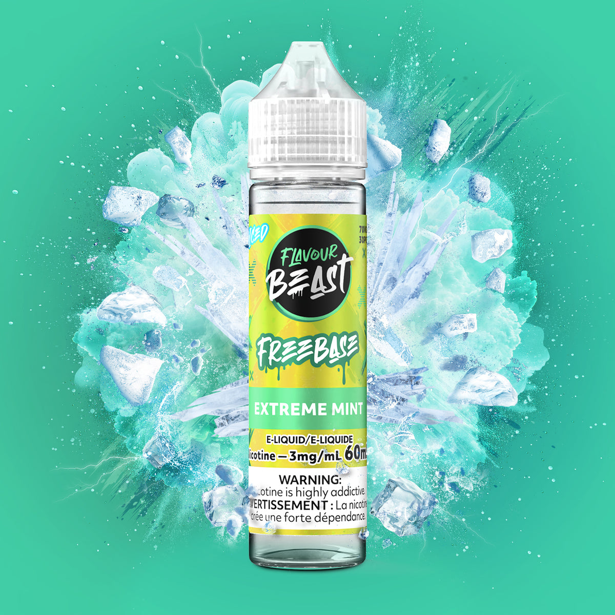 Extreme Mint Iced E-Liquid - 30mL Freebase E-Liquid Canada - 3mg/mL (60mL)