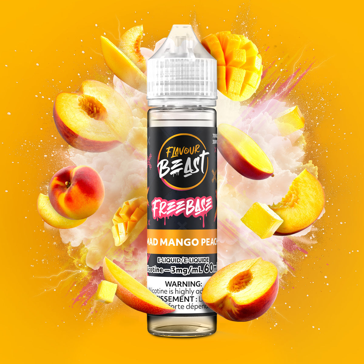 Mad Mango Peach E-Liquid - 30mL Freebase E-Liquid Canada - 3mg/mL (60mL)