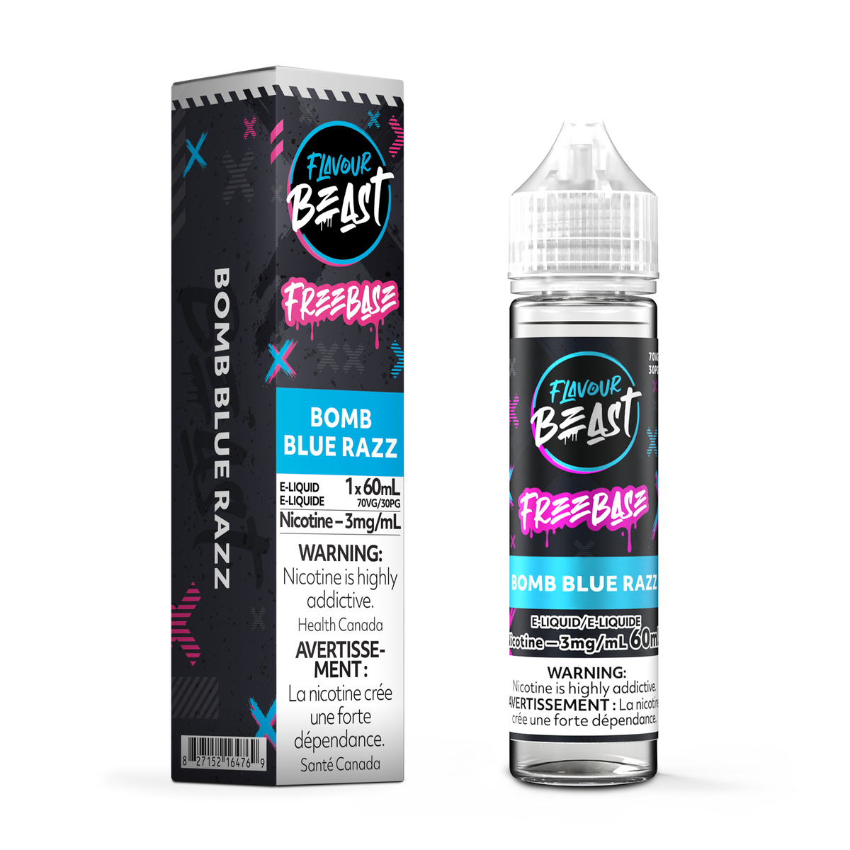 Bomb Blue Razz E-Liquid - 30mL Freebase E-Liquid Canada
