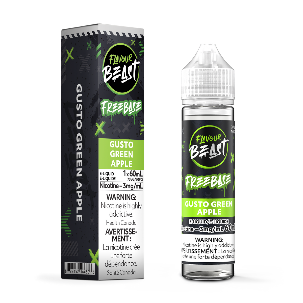 Gusto Green Apple E-Liquid- 30mL Freebase E-Liquid Canada