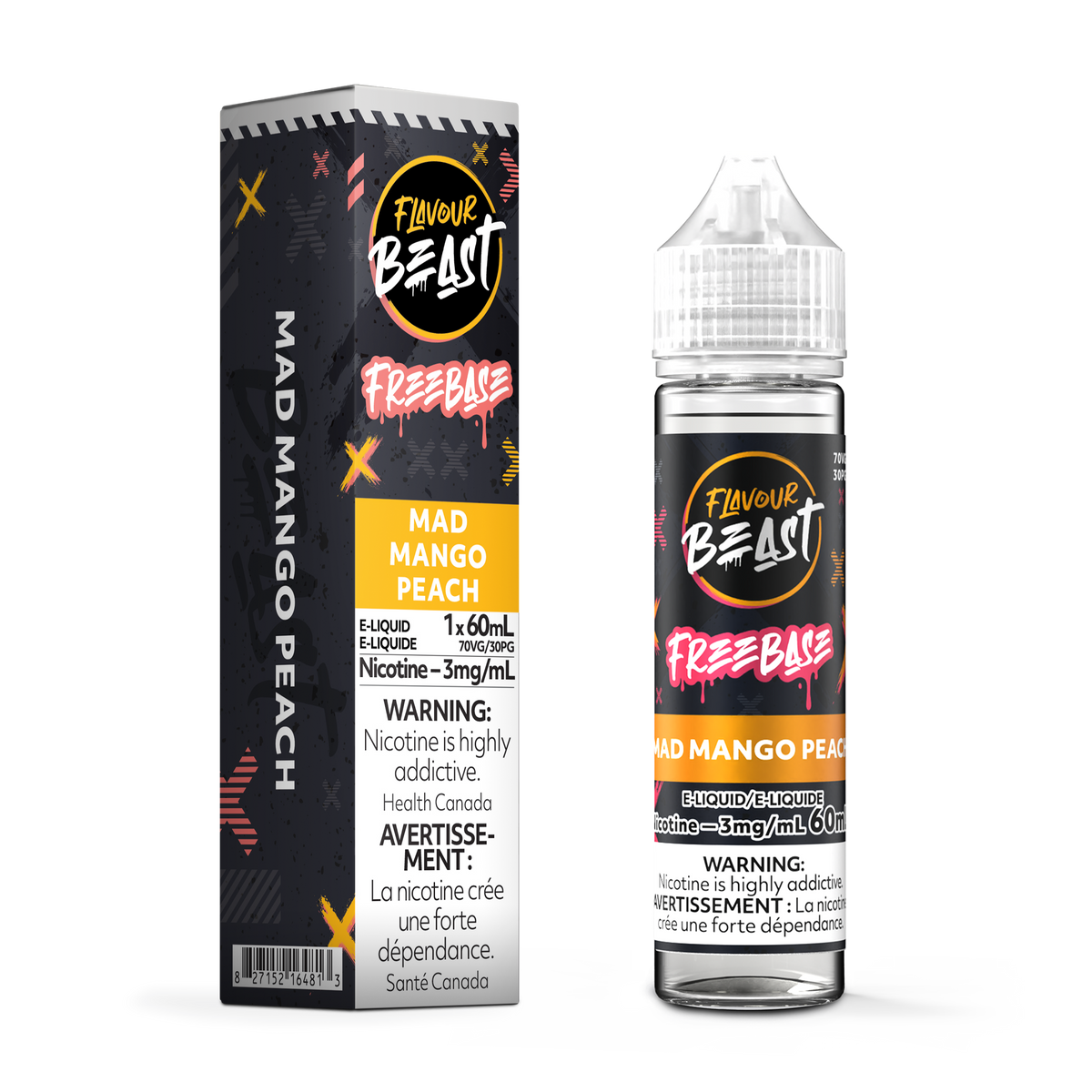 Mad Mango Peach E-Liquid - 30mL Freebase E-Liquid Canada