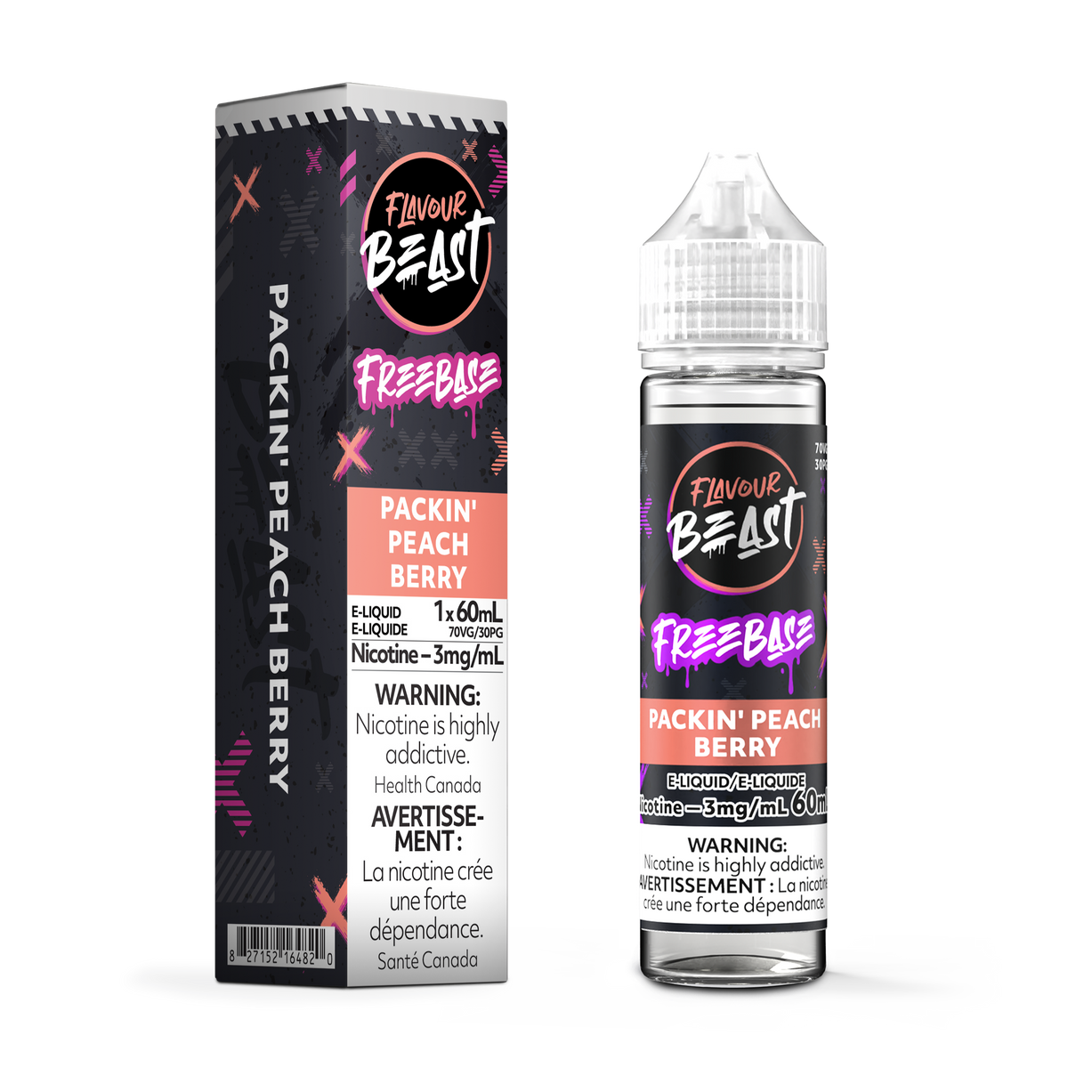 Packin' Peach Berry E-Liquid - 30mL Freebase E-Liquid Canada