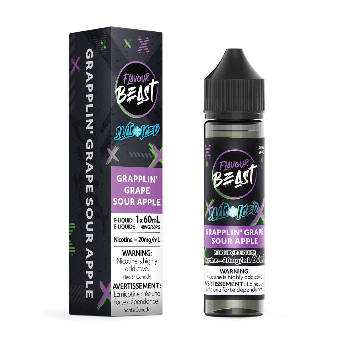 Grapplin' Grape Sour Apple Iced Vape - Flavour Beast E-Liquid
