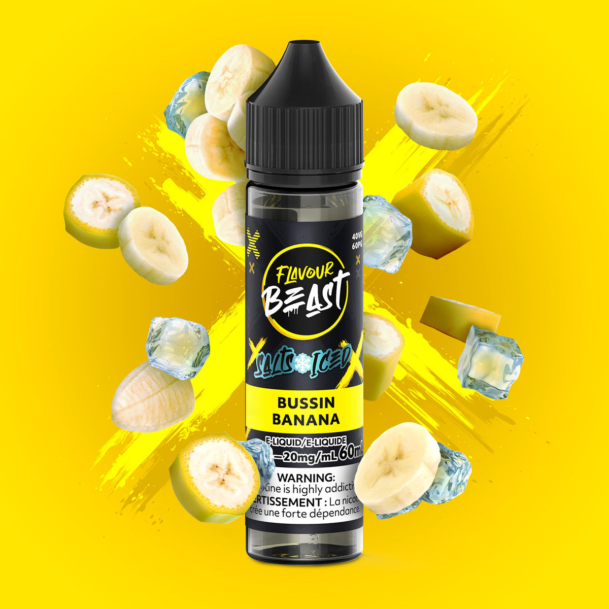 Bussin' Banana Iced Vape - Flavour Beast E-Liquid - 20mg/mL (60mL)