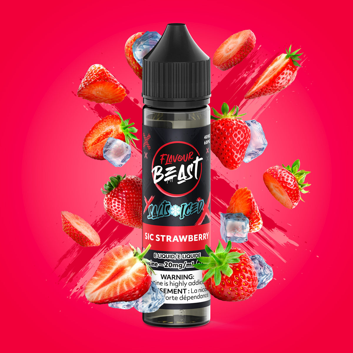 Sic Strawberry Iced Vape - Flavour Beast E-Liquid - 20mg/mL (60mL)