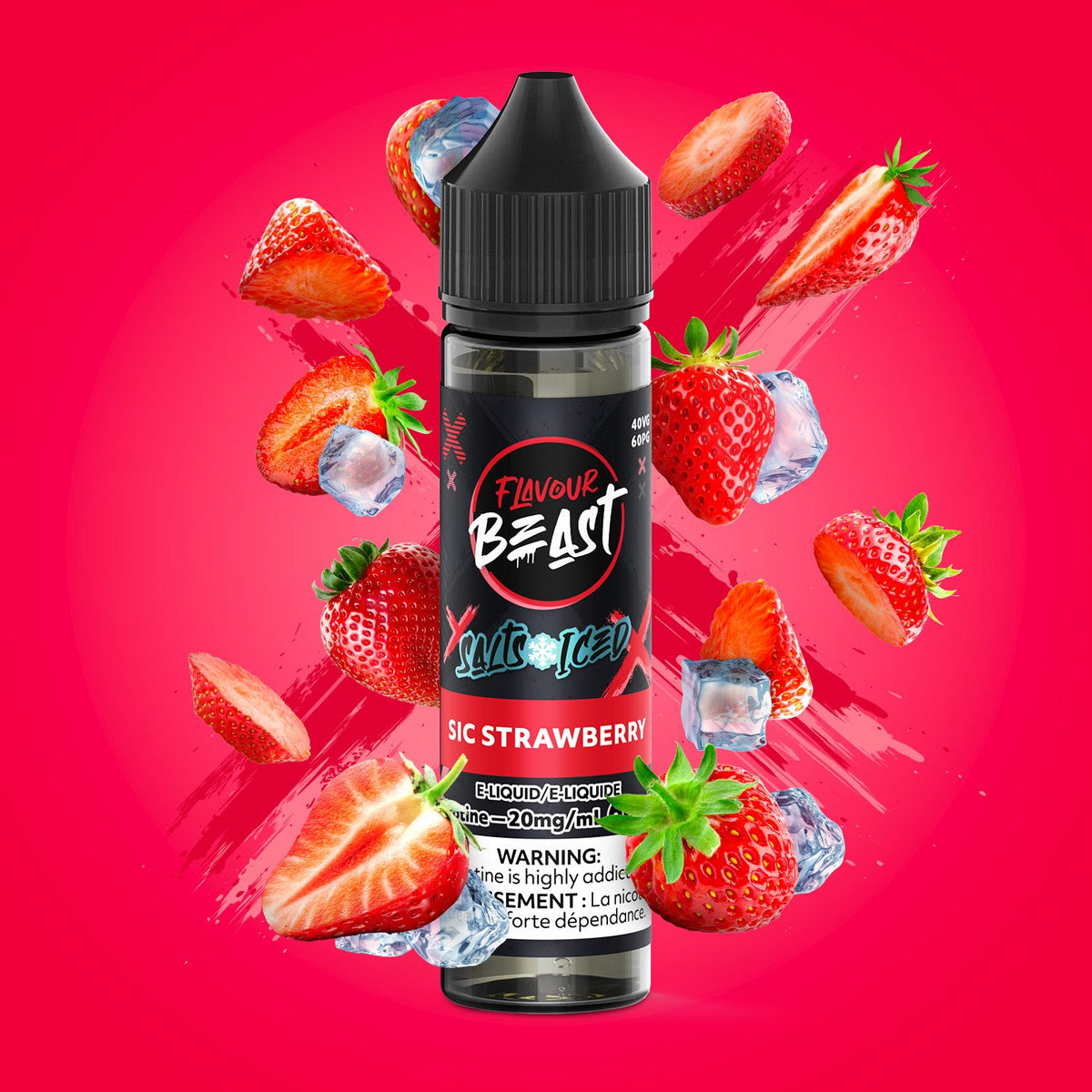 Sic Strawberry Iced - Flavour Beast E-Liquid  - 20mg/mL (60mL)