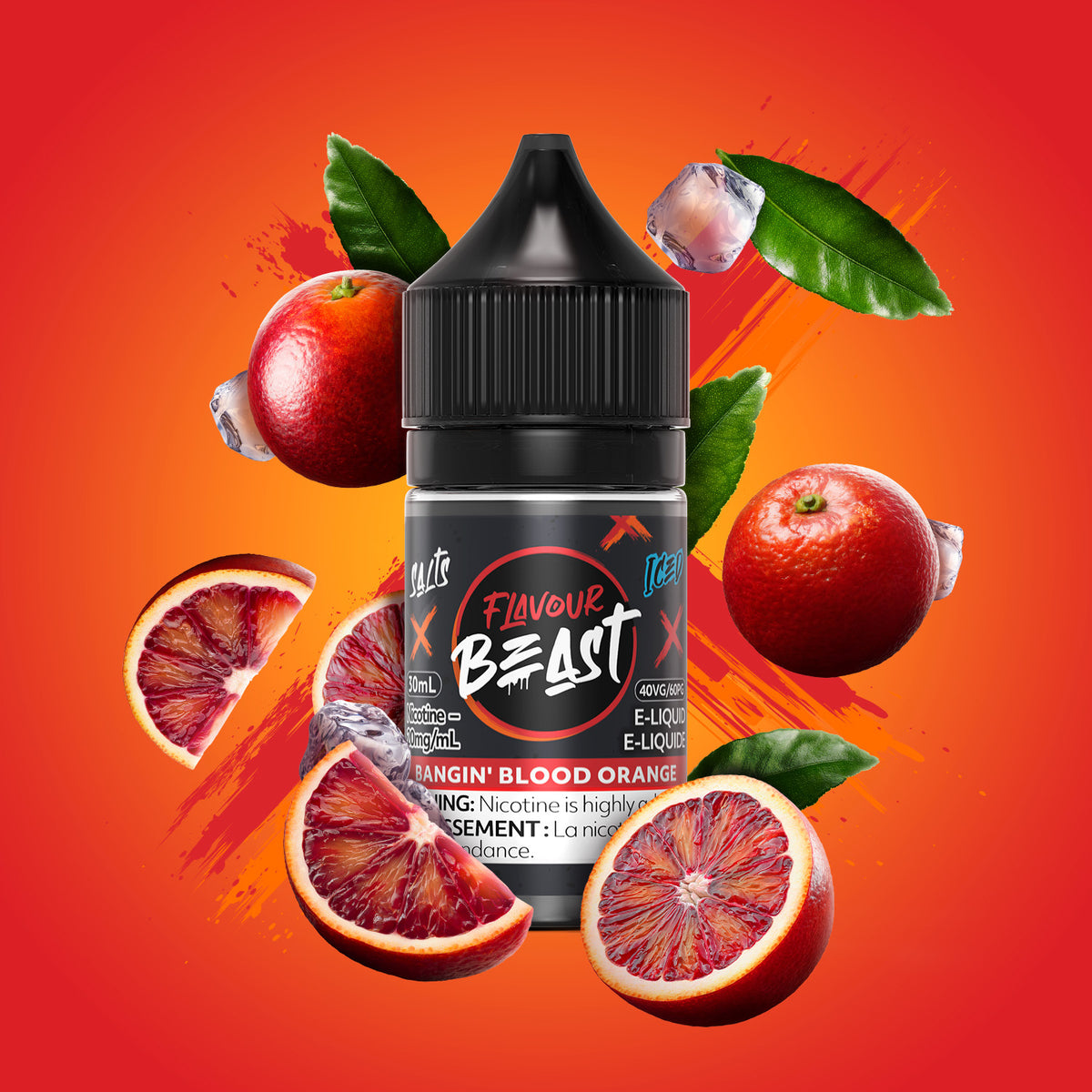 Bangin' Blood Orange Iced E-Liquid 30mL - Refreshing Citrus Vape - 20mg/mL (30mL)