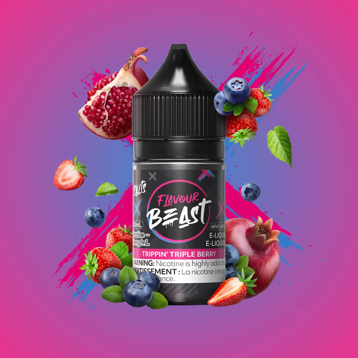 Trippin' Triple Berry Vape - Flavour Beast E-Liquid - 20mg/mL (30mL), 10mg/mL (30mL)