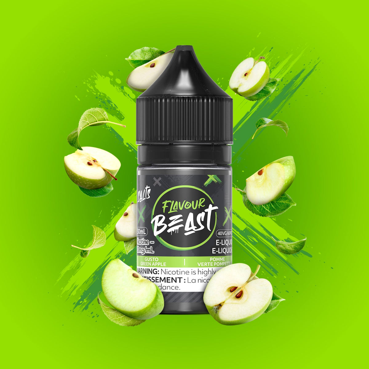 Gusto Green Apple Vape - Flavour Beast E-Liquid - 20mg/mL (30mL)