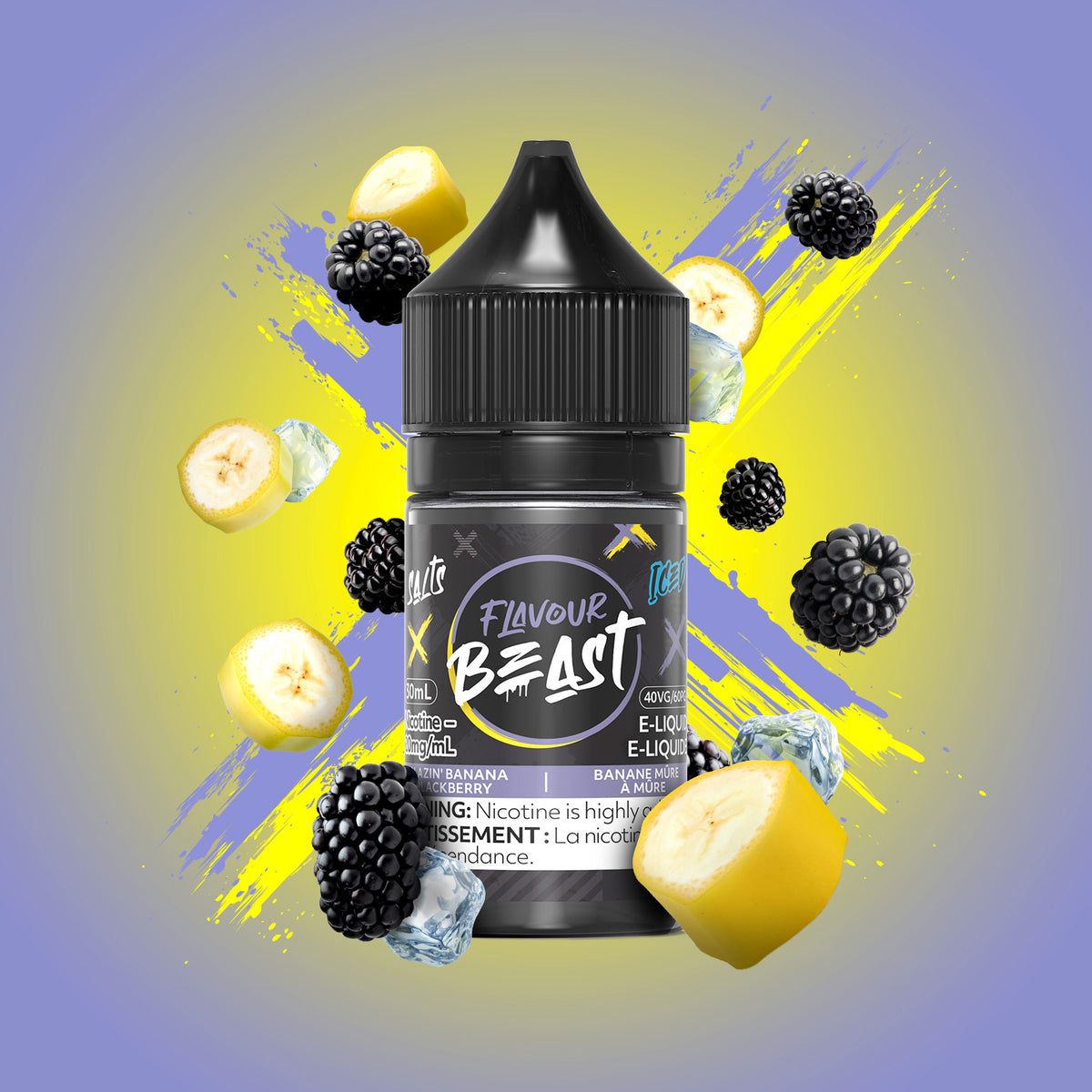 Blazin' Banana Blackberry Iced E-Liquid - Flavour Beast  - 20mg/mL (30mL), 10mg/mL (30mL)