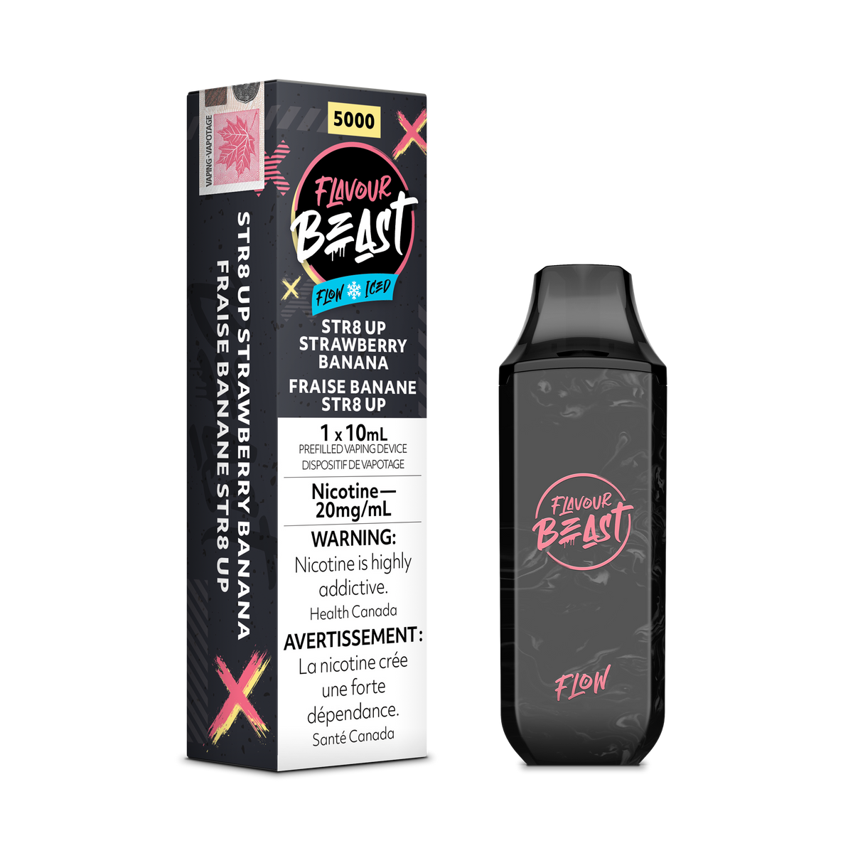 Flavour Beast Flow 5K Disposable - STR8 Up Strawberry Banana Iced