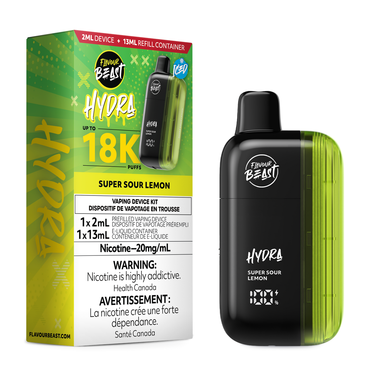 Flavour Beast Hydra 18K Disposable Vape - Super Sour Lemon | Canada
