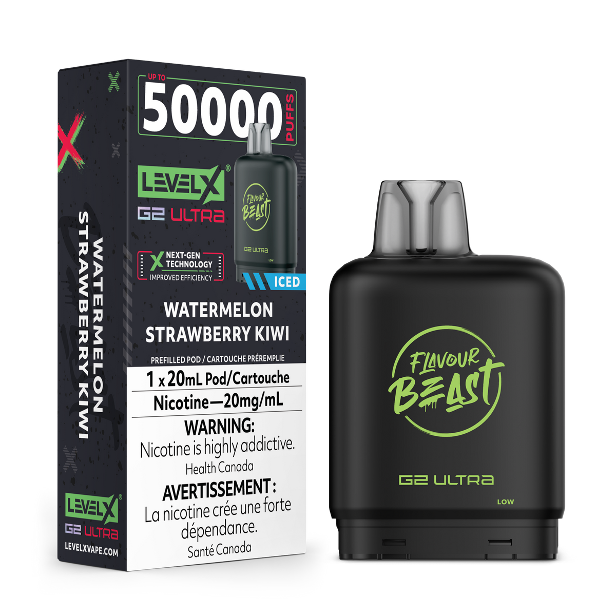 Level X G2 Ultra Pod - Watermelon Strawberry Kiwi (Iced) (ON)