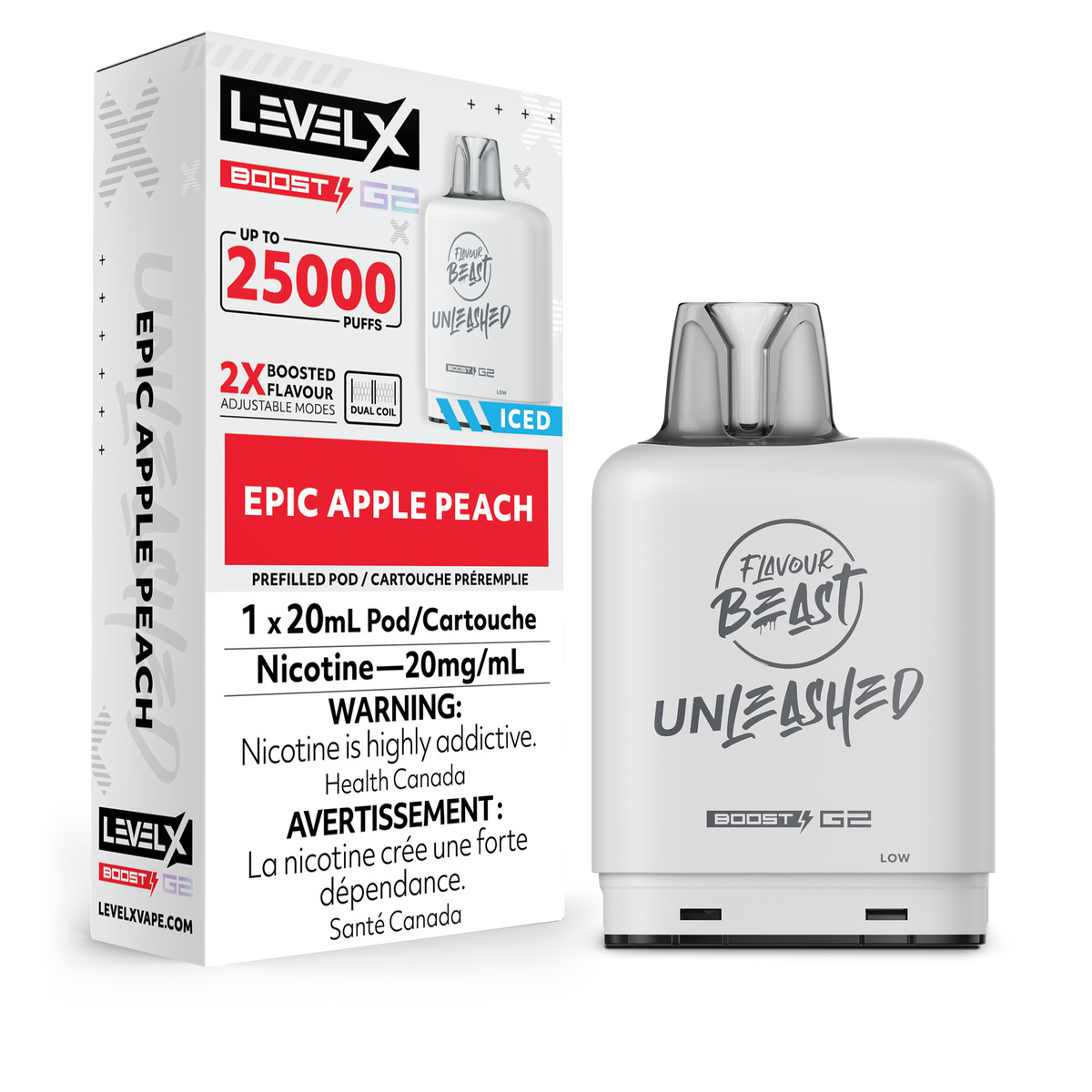 Level X Flavour Beast Boost G2 Pod - Unleashed Epic Apple Peach