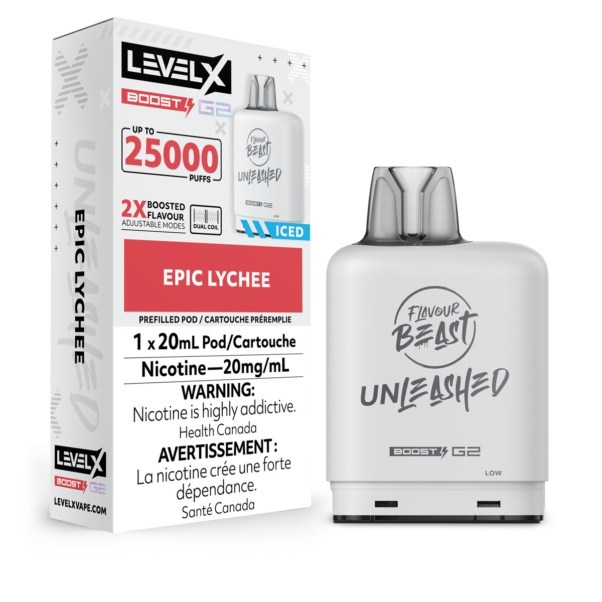 Level X Flavour Beast Boost G2 Pod - Unleashed Epic Lychee
