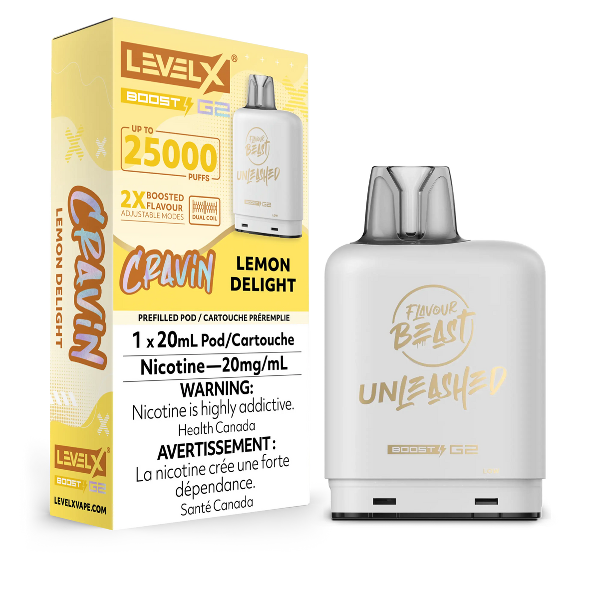 Level X Flavour Beast Unleashed Boost G2 Pod - Lemon Delight