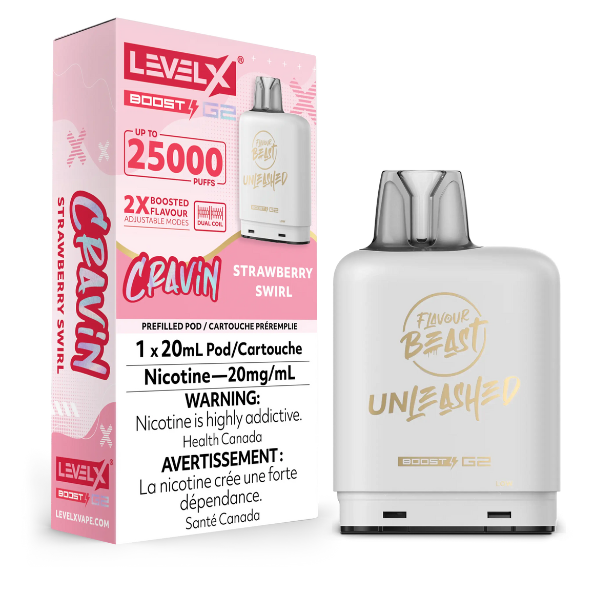 Level X Flavour Beast Unleashed Boost G2 Pod - Strawberry Swirl