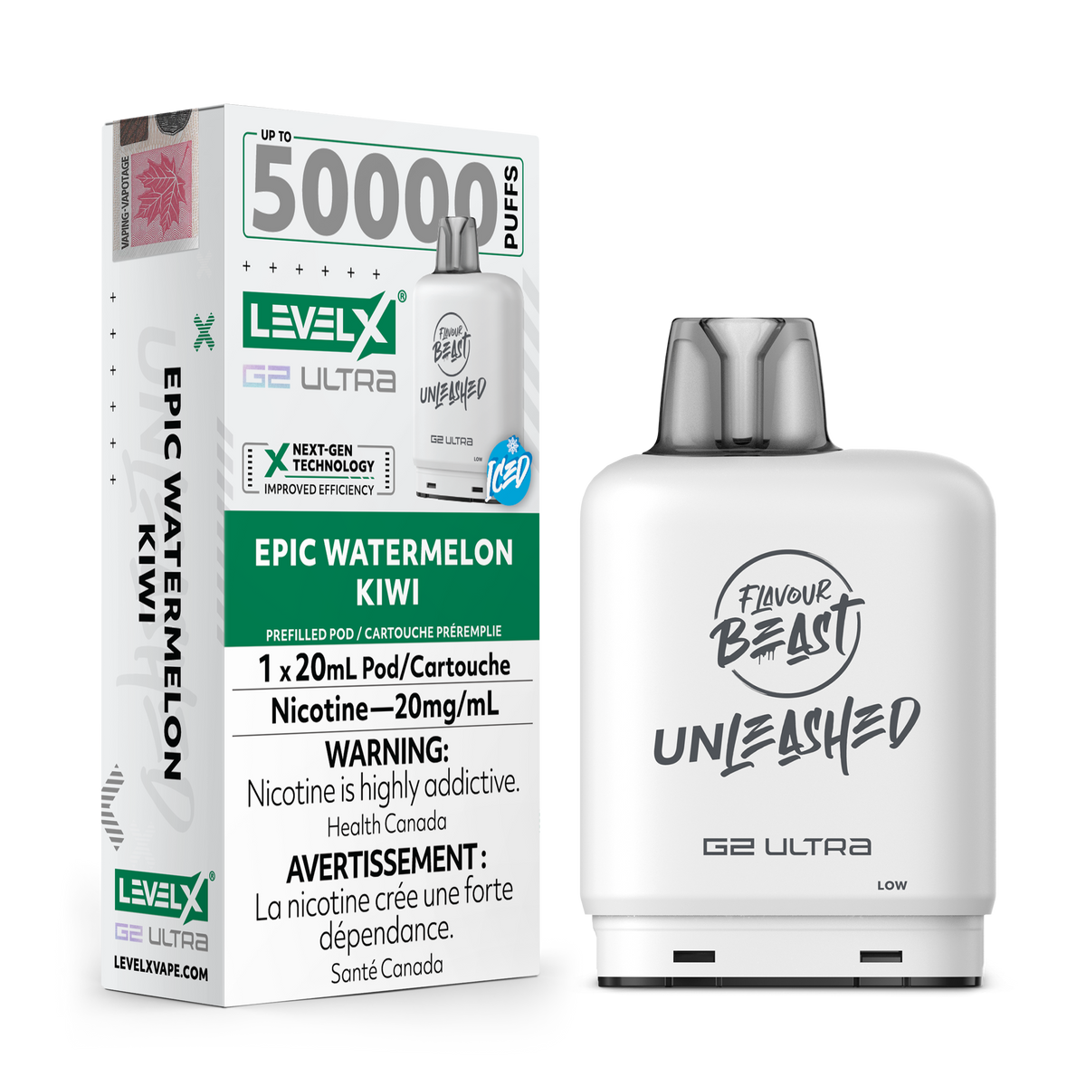 Level X Unleashed G2 Ultra Pod - Epic Watermelon Kiwi Iced (ON)