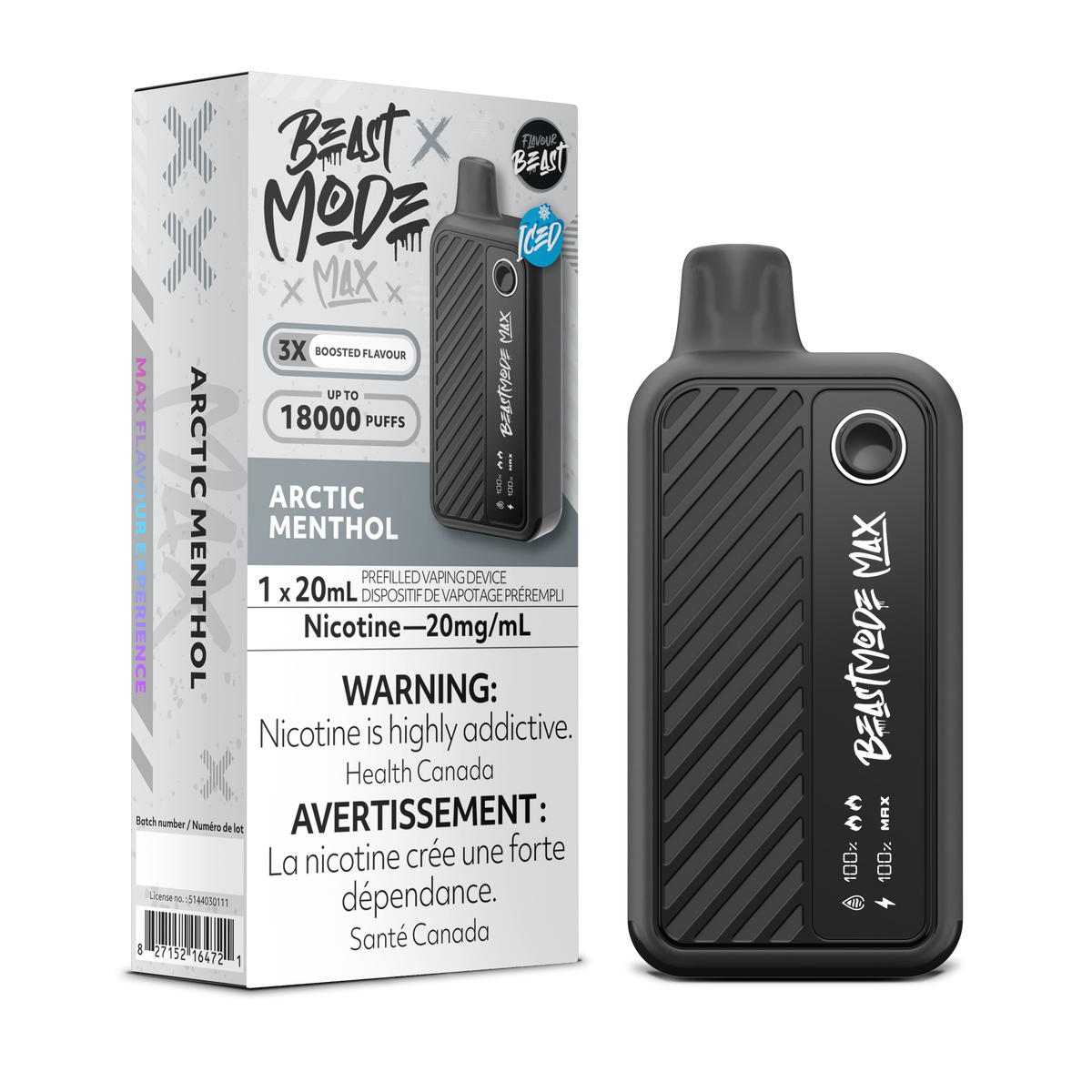 Artic Menthol Vape - Flavour Beast Beast Mode Max 18K Disposable  