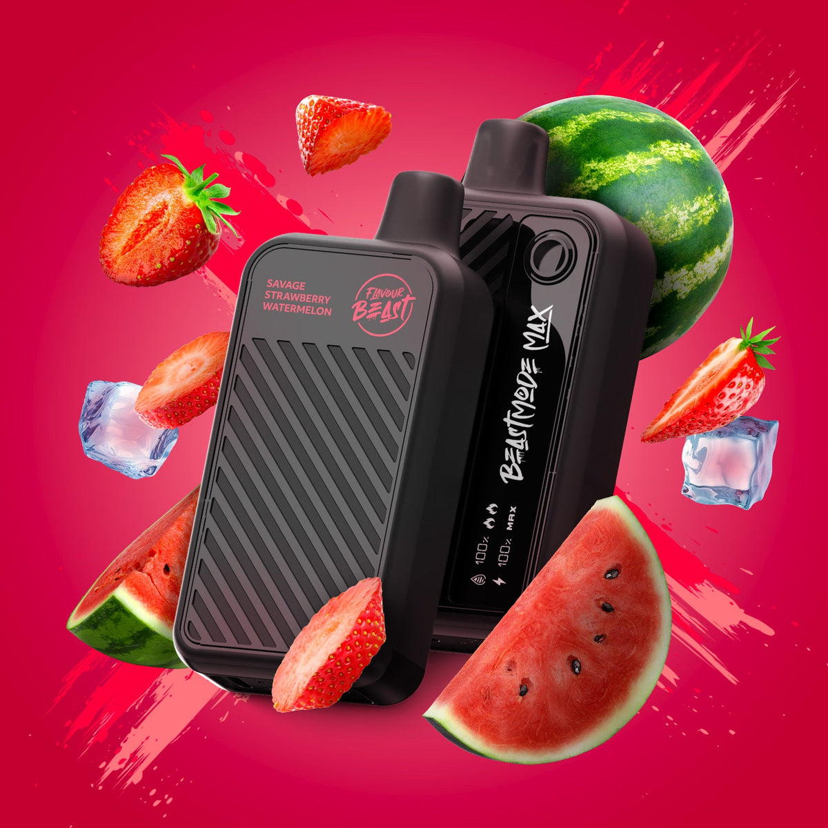 Savage Strawberry Watermelon Vape - Flavour Beast Beast Mode Max 18K Disposable