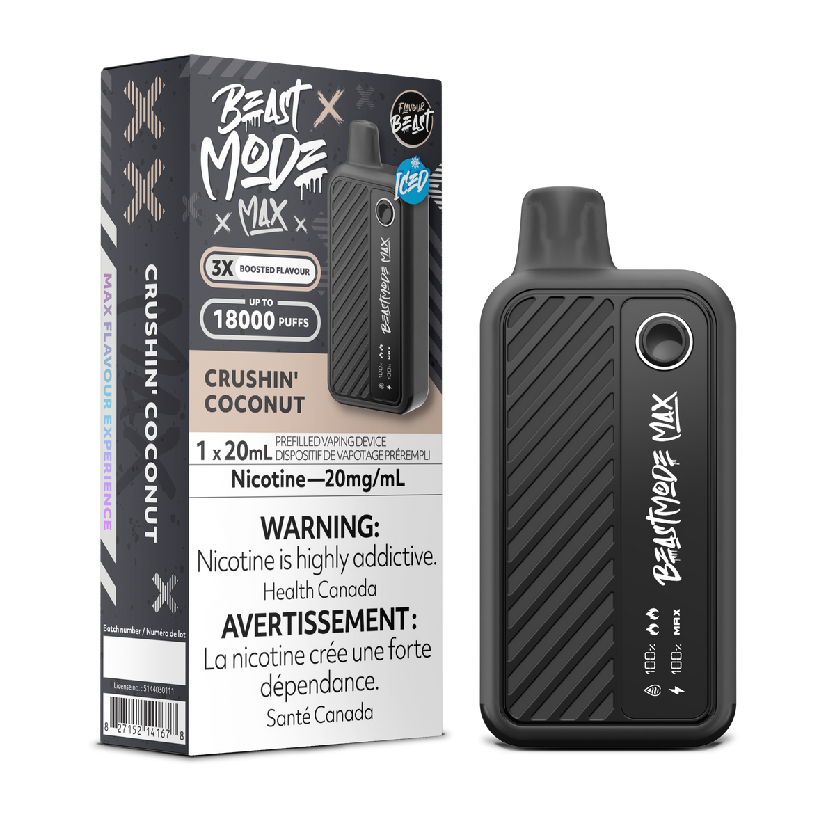 Crushin' Coconut Vape - Flavour Beast Beast Mode Max 18K Disposable