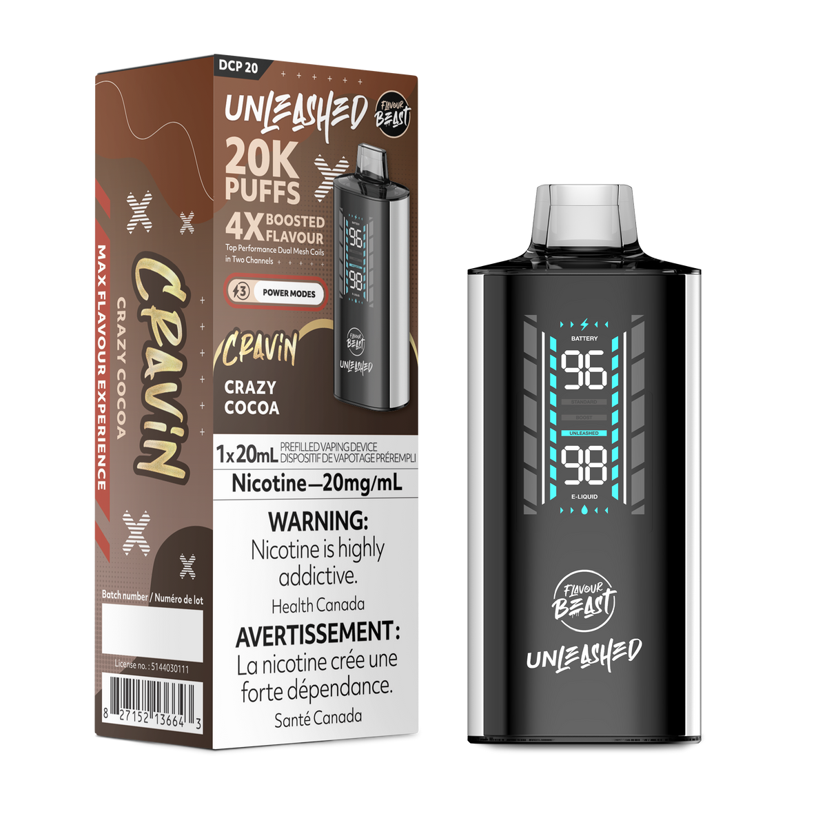Flavour Beast Unleashed DCP 20K Disposable - Crazy Cocoa