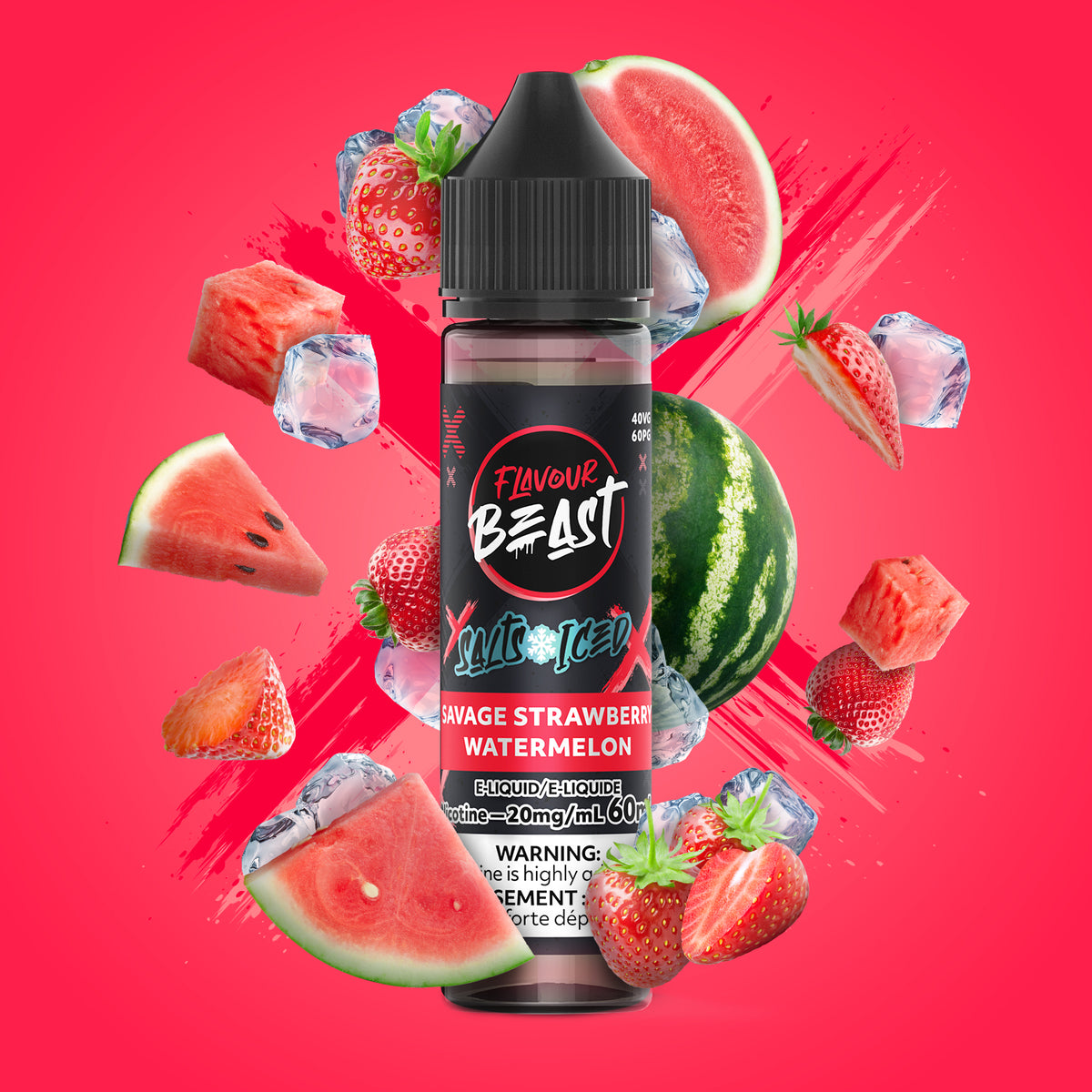 Savage Strawberry Watermelon Iced Vape - Flavour Beast E-Liquid