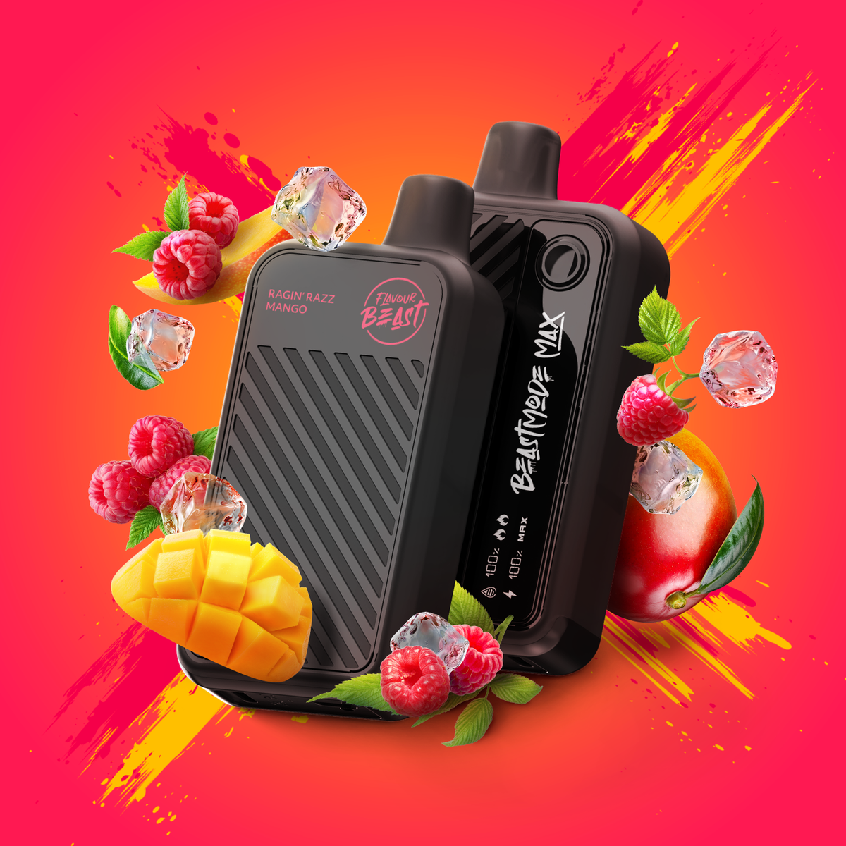 Ragin' Razz Mango Vape - Flavour Beast Beast Mode Max 18K Disposable  