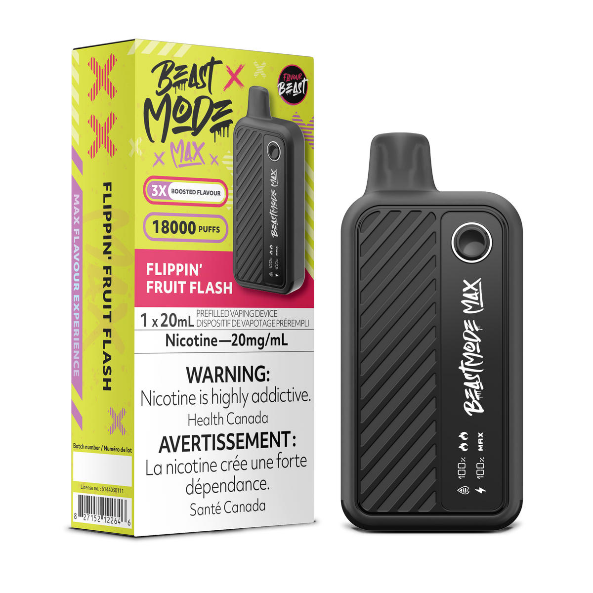 Flippin' Fruit Flash Vape - Flavour Beast Beast Mode Max 18K Disposable  