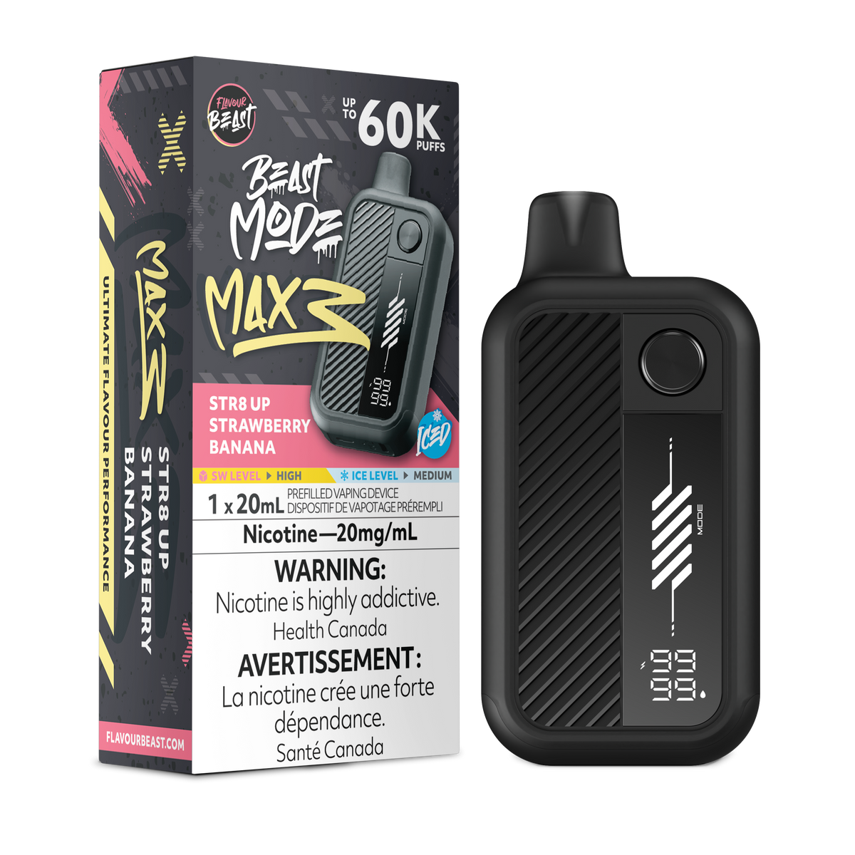 Beast Mode Max 3 - STR8 UP Strawberry Banana (Iced) (ON)