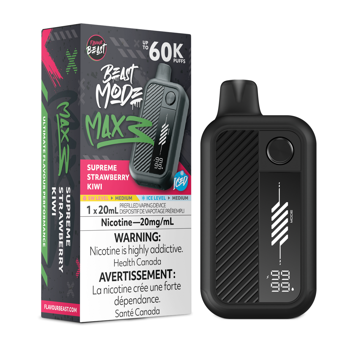 Beast Mode Max 3 - Supreme Strawberry Kiwi (Iced) (ON)