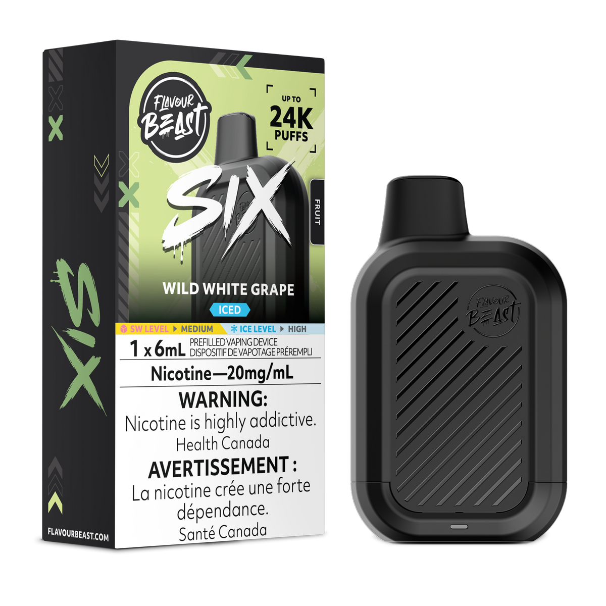 Flavour Beast SIX - Wild White Grape (Iced) (AB)
