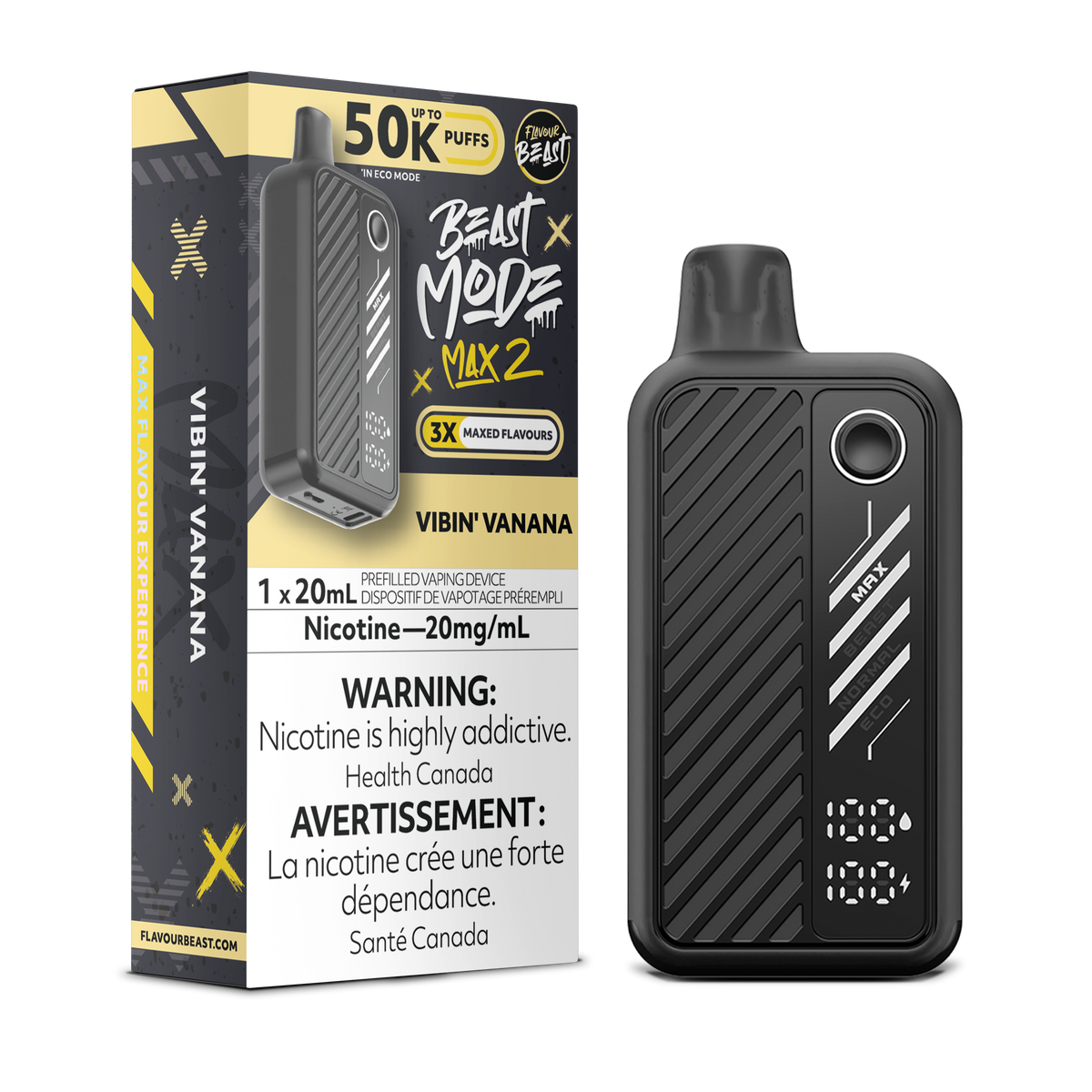 Vibin' Vanana Vape - Beast Mode Max 2 -  50K Puffs |  Disposable Canada