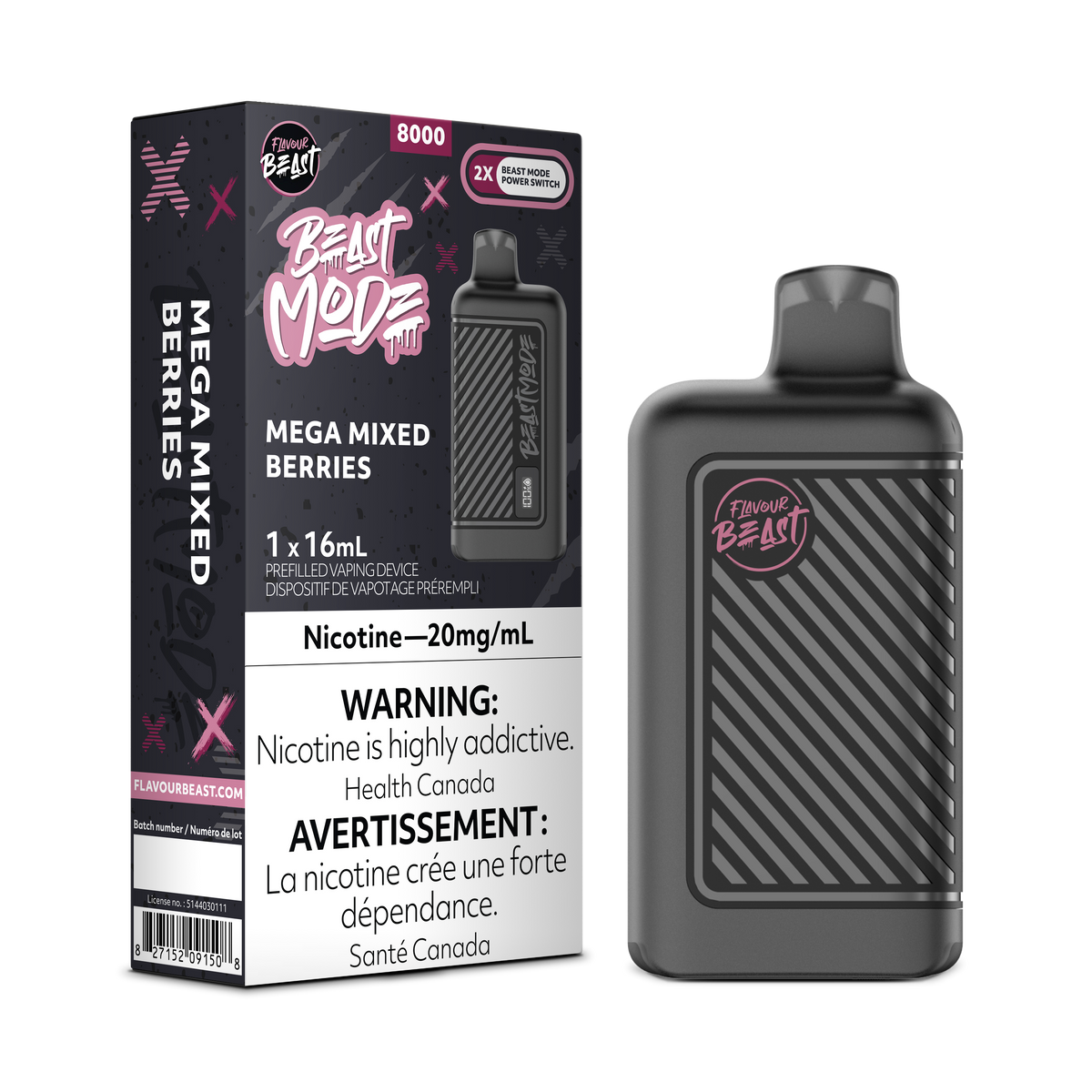 Mega Mixed Berries Vape - Flavour Beast Beast Mode 8K Disposable