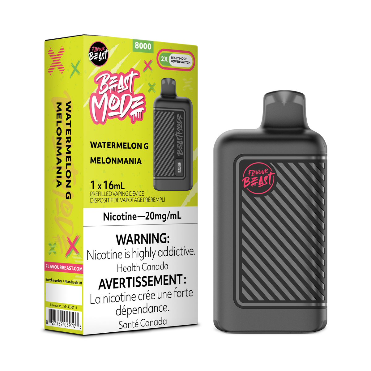 Watermelon G Vape - Flavour Beast Beast Mode 8K Disposable 