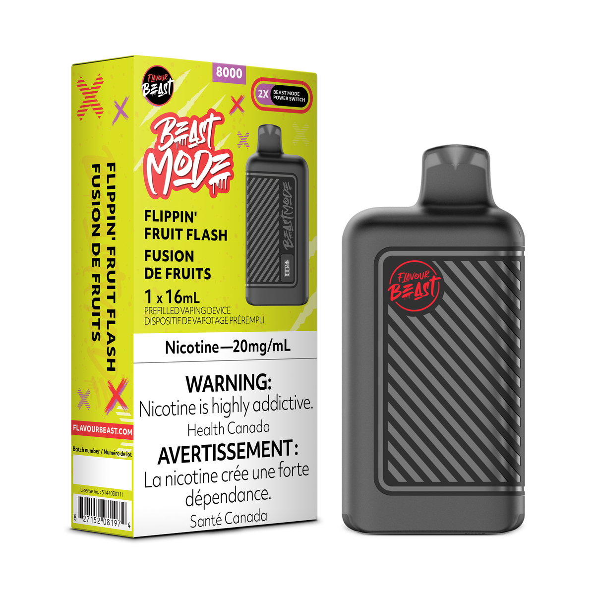 Flippin' Fruit Flash Vape - Flavour Beast Beast Mode 8K Disposable