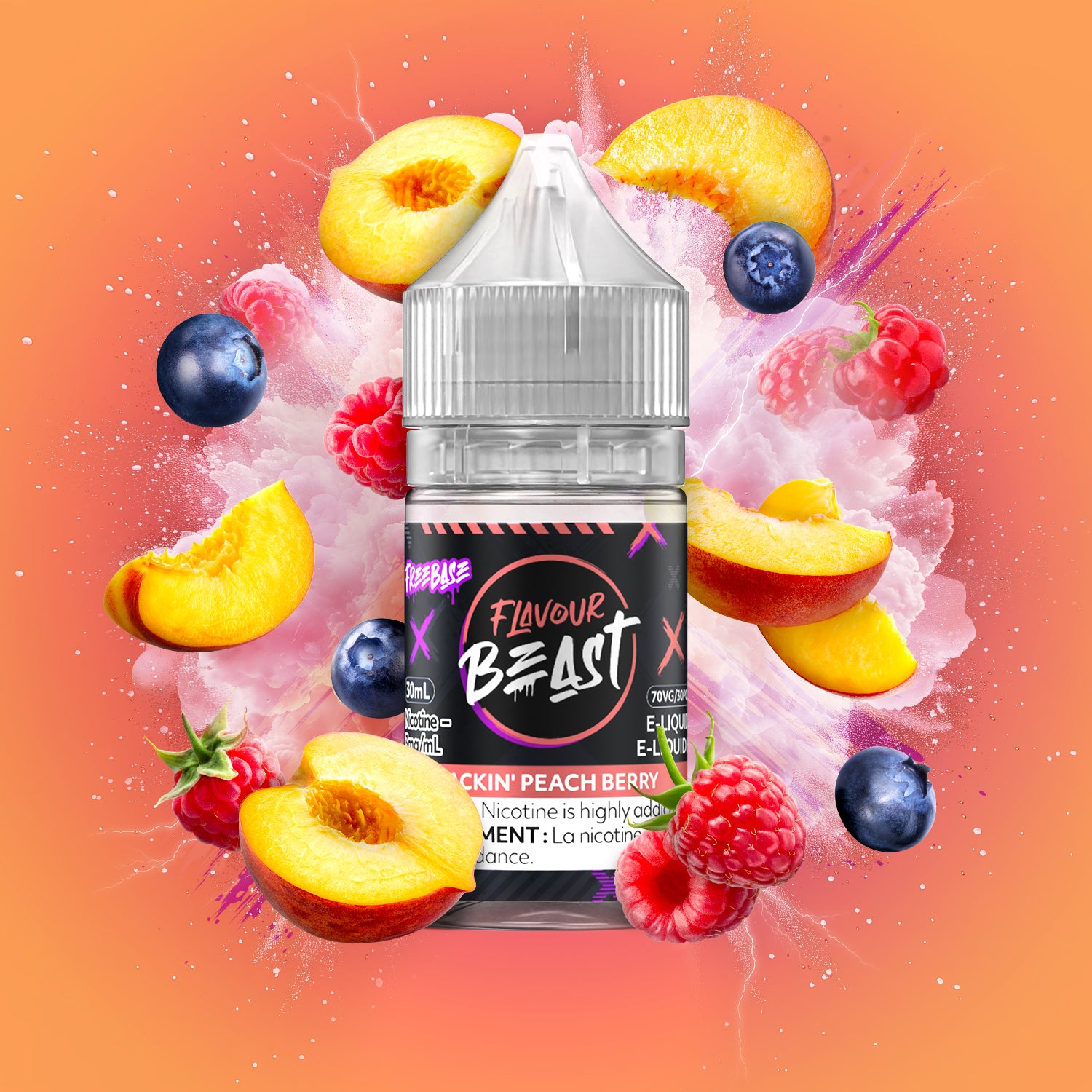 Packin' Peach Berry E-Liquid - 30mL Freebase E-Liquid Canada – Flavour ...