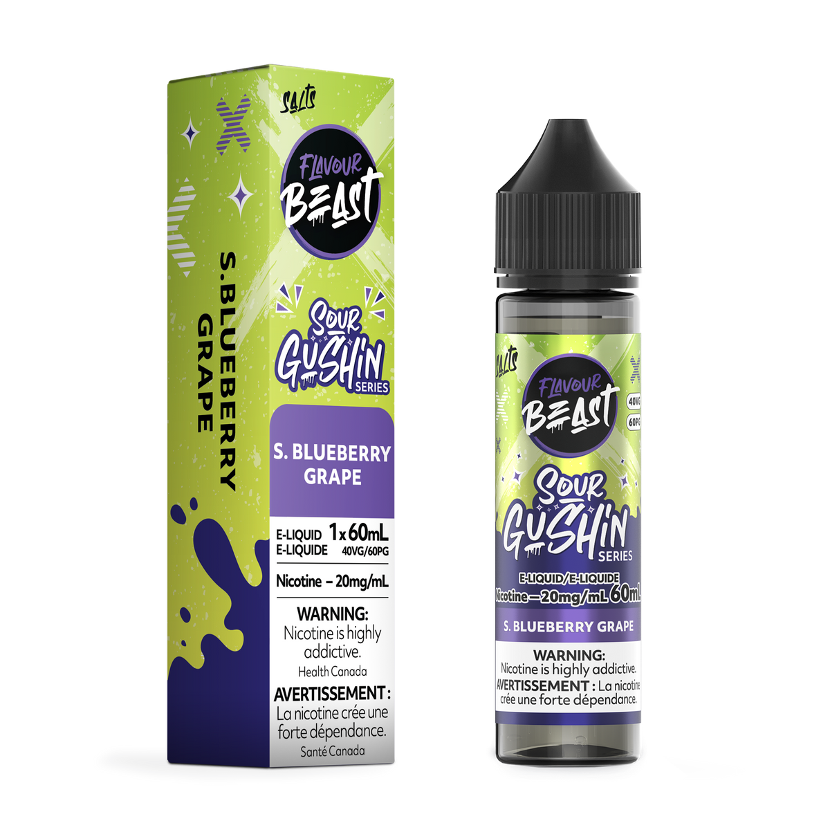 Flavour Beast E-Liquid - SOUR GUSHIN S. Blueberry Grape (ON)